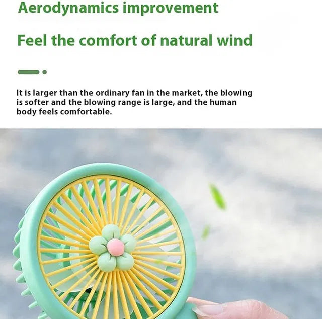 Portable Handheld Fan - Ultra Quiet Little Flower Handheld Fan | Battery Operated Fan, Handheld Fan for Outdoor Travel Commute